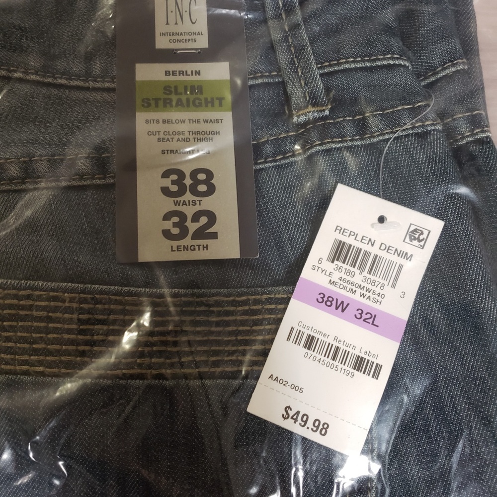 Inc International Concepts Slim-straight Jean NWT - Picture 3 of 5